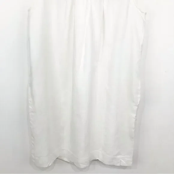 J. Crew Factory Colorful Embroidered White Linen Cotton Blend Sleeveless Dress - Picture 11 of 16